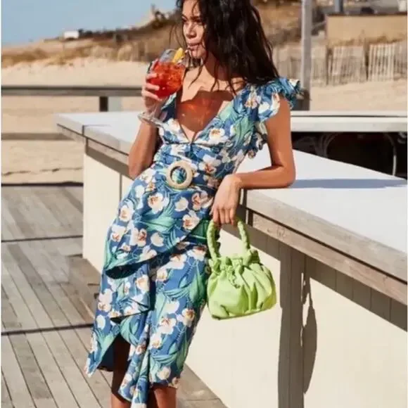 PatBO Floral Belted Midi Dress - Picture 1 of 16